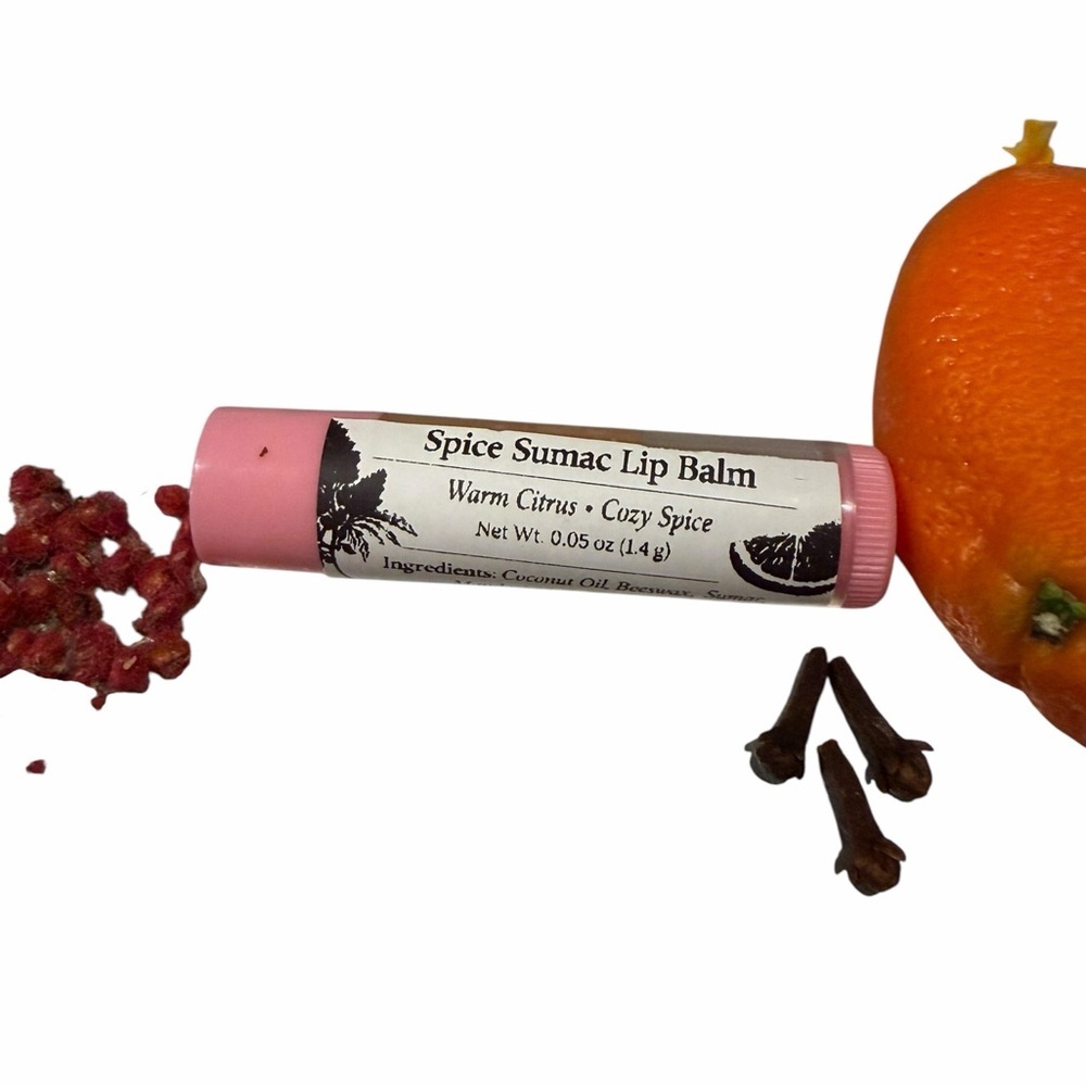Spice Sumac Lip Balm Warm Citrus Herbal Lip Care – Small Batch Natural Lip Balm
